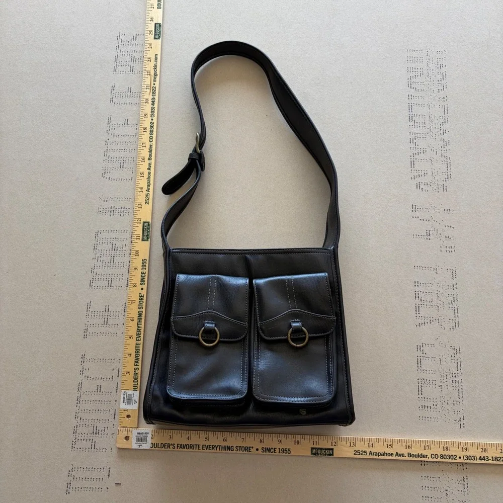 Y2K Unbranded Leather Utility Messenger Bag